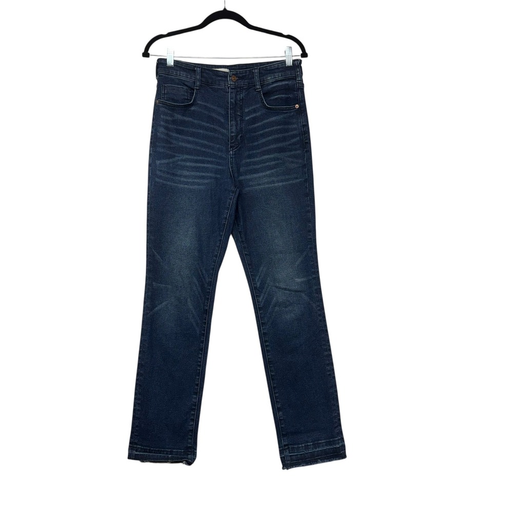 Anthropologie Pilcro High-Rise Cigarette Jeans Dark Wash Raw Hem Size 29‎